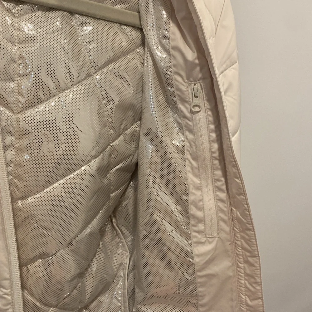 Columbia Omni-Heat White Long Hooded Winter Coat - Picture 3 of 5